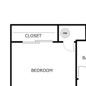 2 Bedroom 1 Bathroom - Upper Corner
