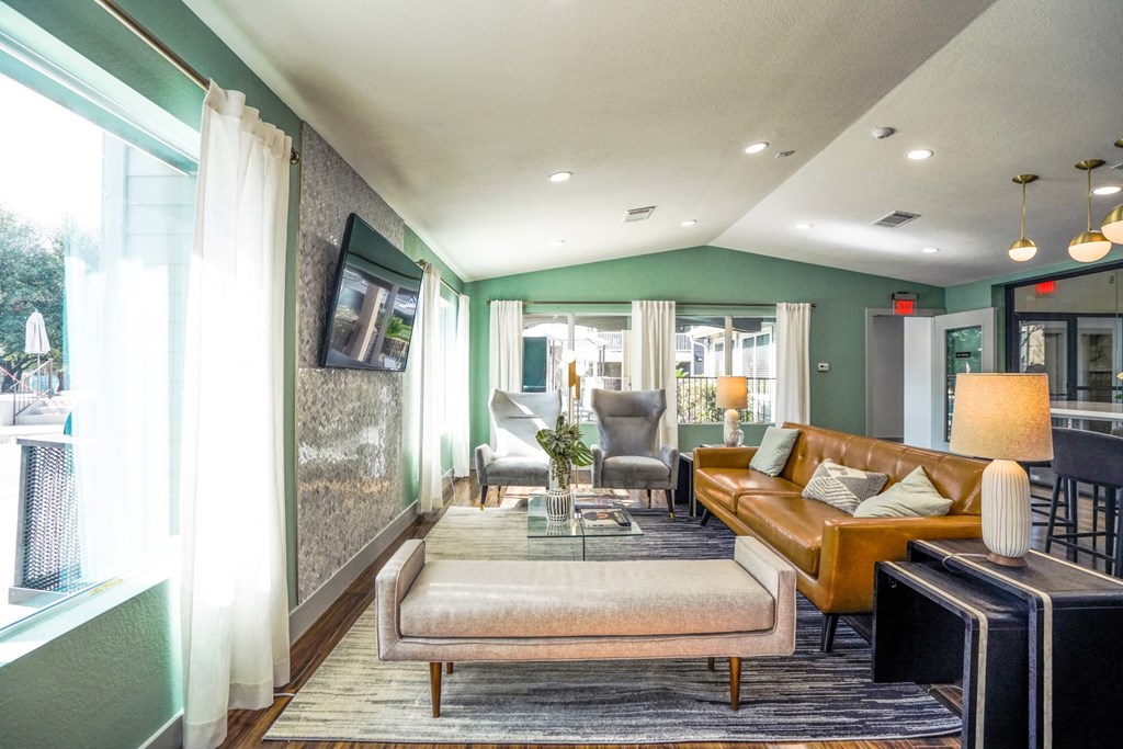 community lounge in apartments near the domain