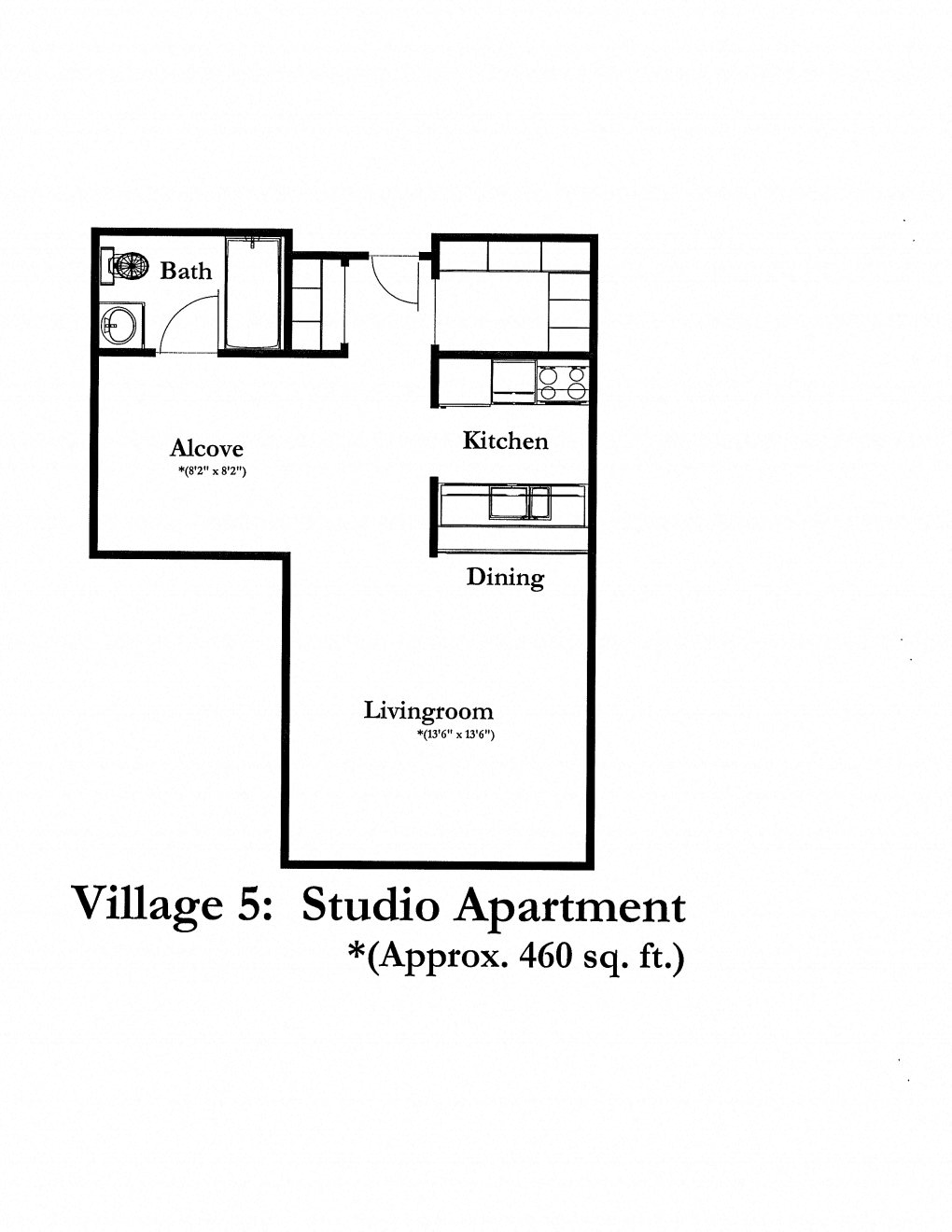 The Village Apartments Forest Lake building 5 studio outline