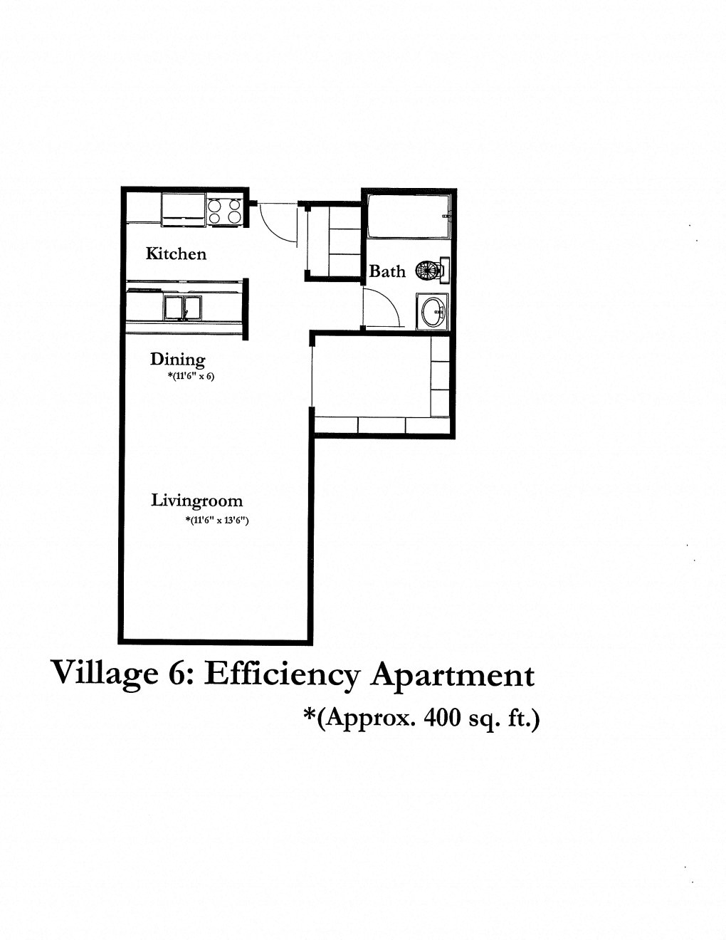 The Village Apartments Forest Lake building 6 efficiency outline