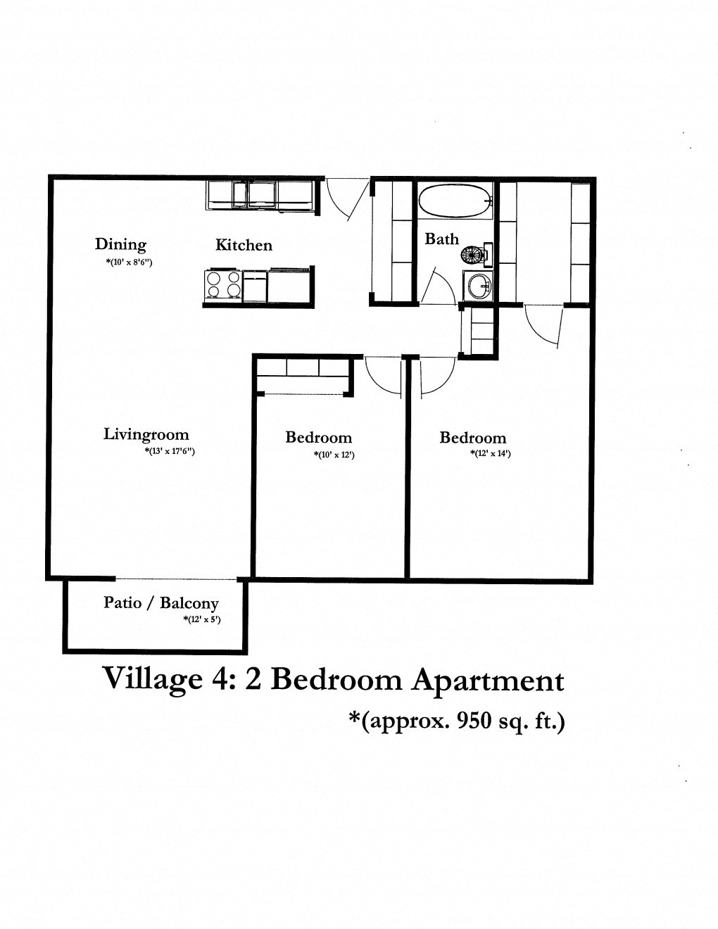 The Village Apartments Forest Lake two bedrooms building three outline