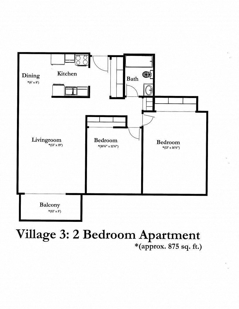 Floor Plans of The Village Apartments in Forest Lake, MN