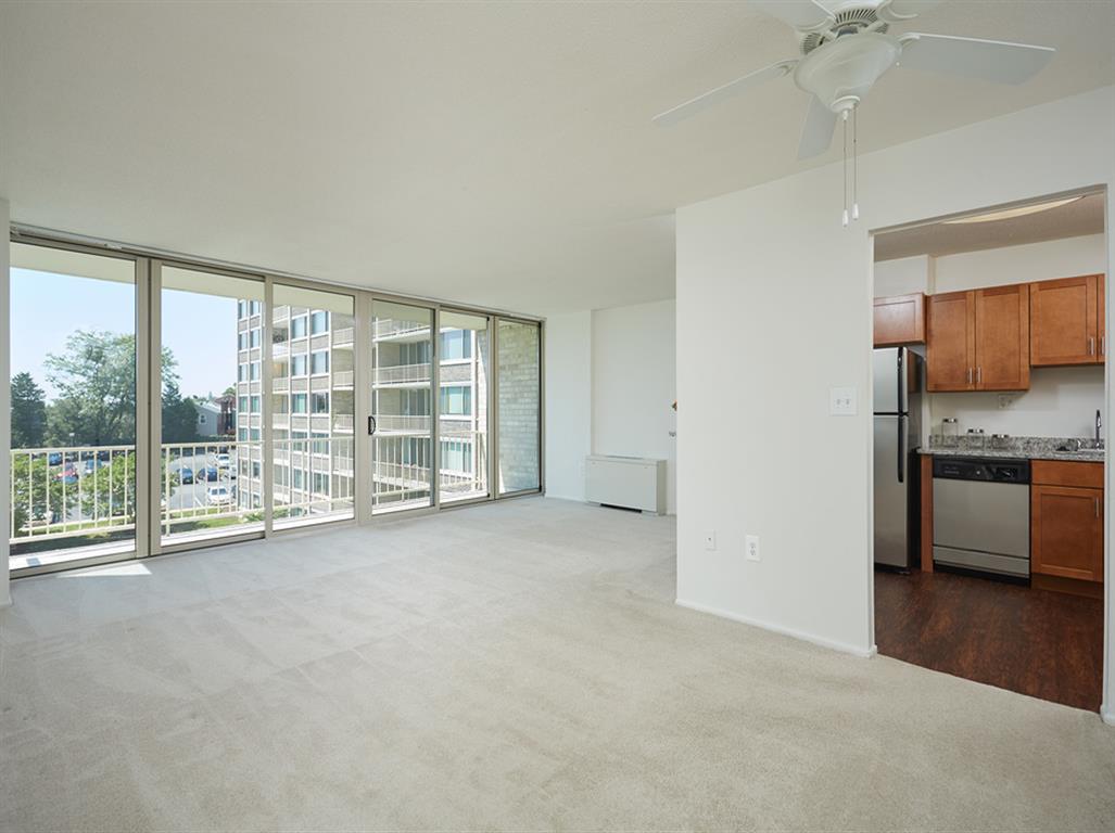 View of Living Space and Kitchen