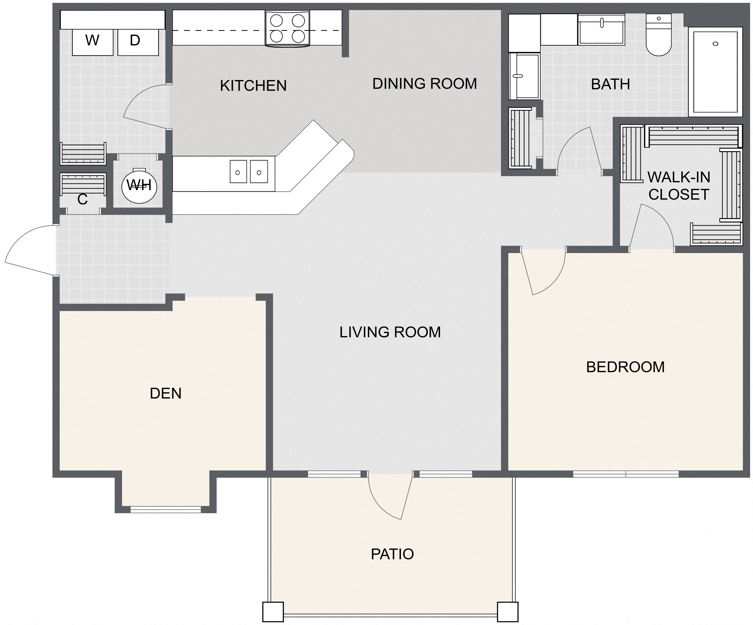 1 Bed 1 Bath with Den