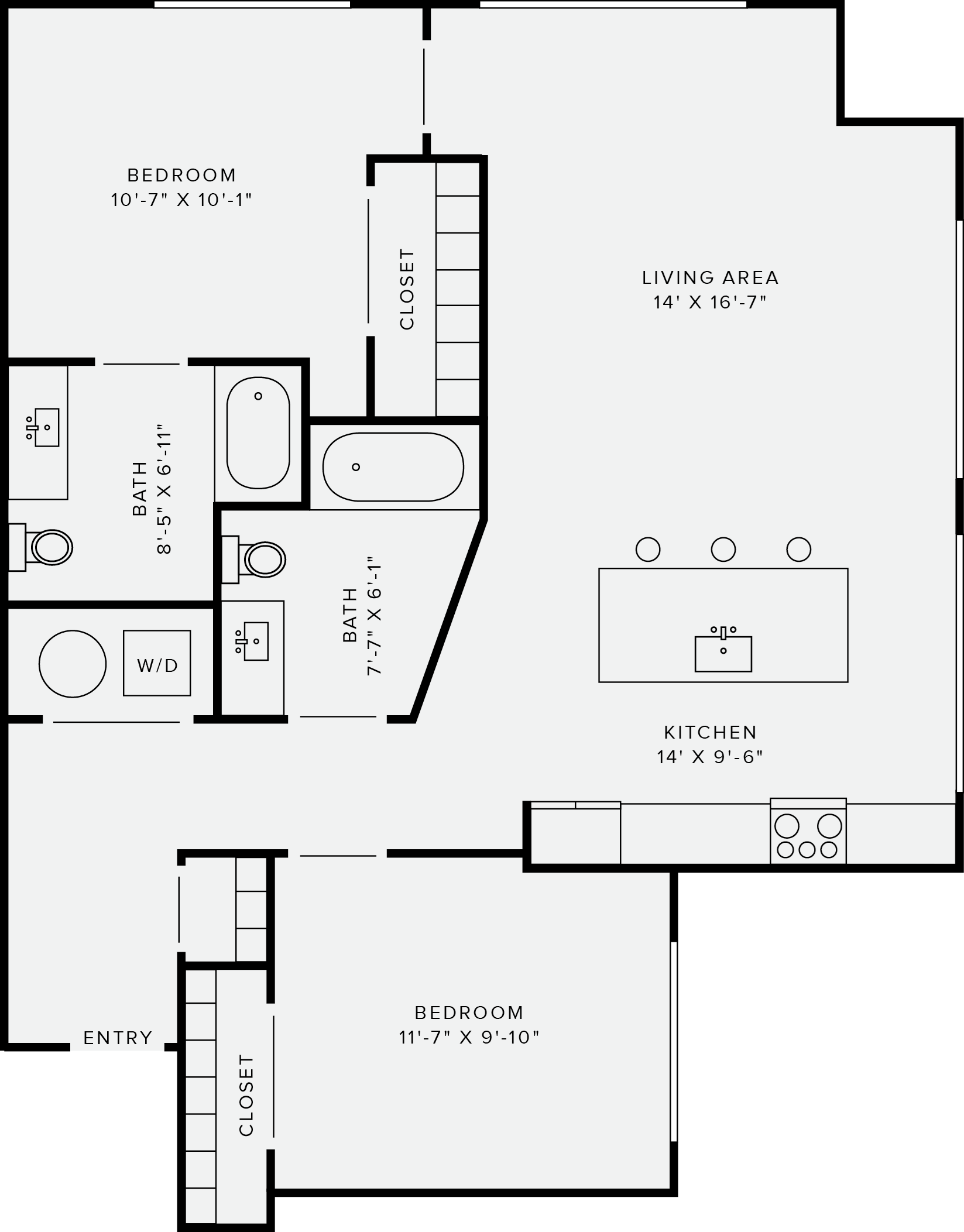 2 Bedroom Style E 2 Bedroom Style E