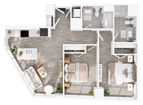 2 Bed / 2 Bath