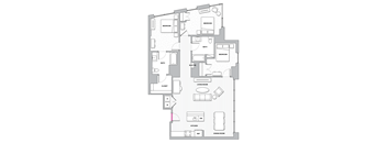 Three Bedroom Two Bathroom Floor Plan at Kingston at McLean Crossing, McLean, 22102
