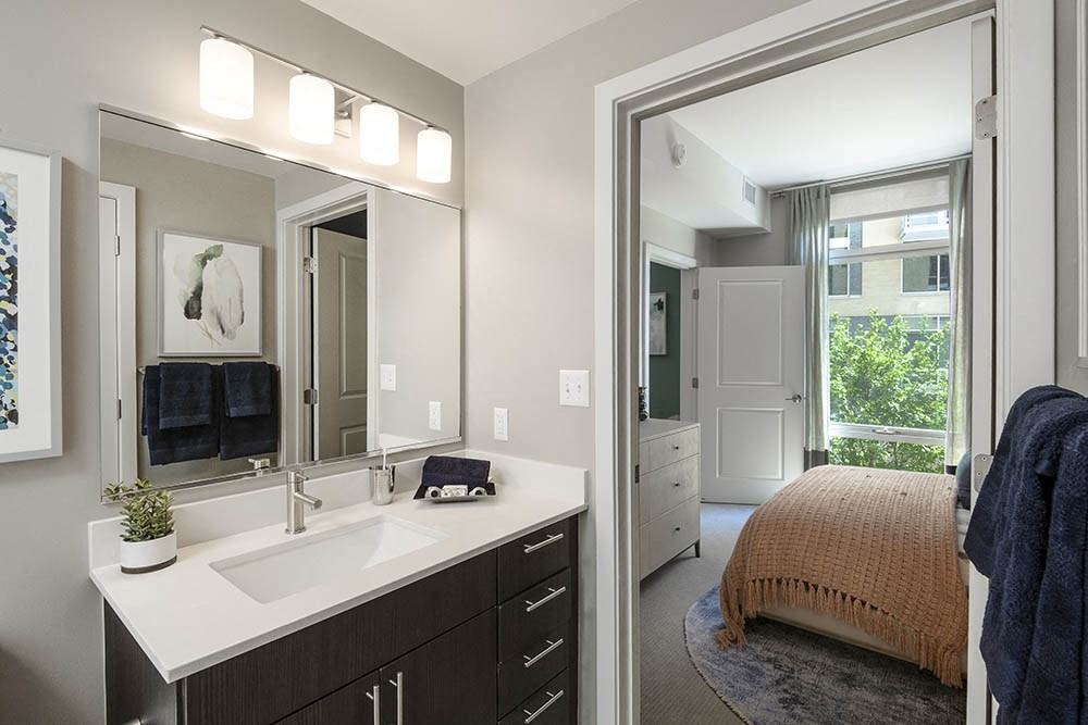 Renovated Bathrooms With Quartz Counters at Kingston at McLean Crossing, Virginia, 22102