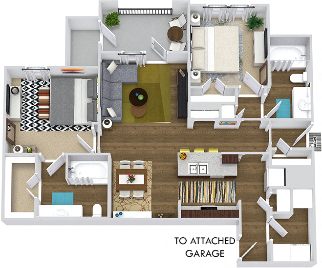 3D Coronado with Attached Garage. 2 bedroom apartment. Kitchen with bartop open to living/dinning rooms. 2 full bathrooms. Walk-in closet. Patio/balcony.