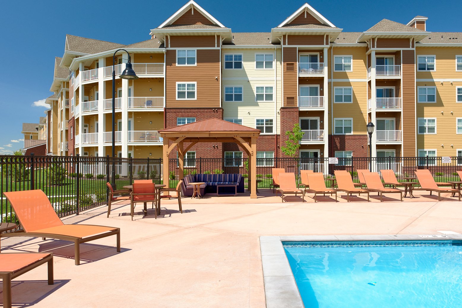 Swimming Pool Sun Deck at Skye at Arbor Lakes Apartments, Minnesota, 34105