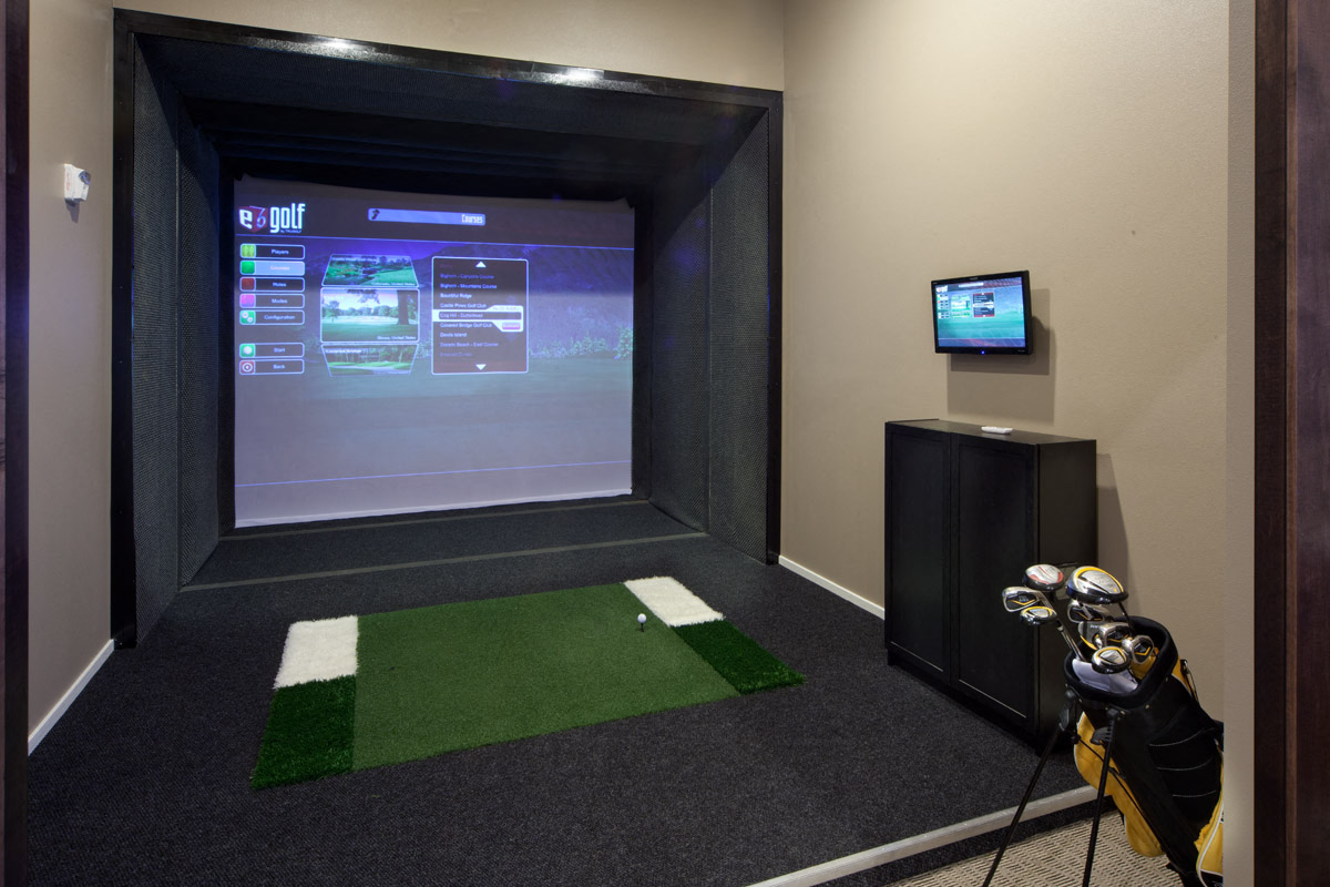 Golf Simulator at Skye at Arbor Lakes Apartments, Maple Grove, MN