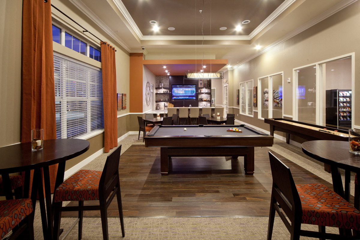 Pub Room at Skye at Arbor Lakes Apartments, Minnesota