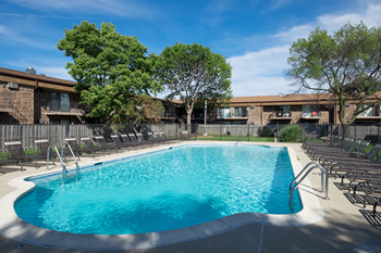 Two Swimming Pool with Lounge Chairs at Eagle Creek Apartments, 1130 S. Williams Street, 60559