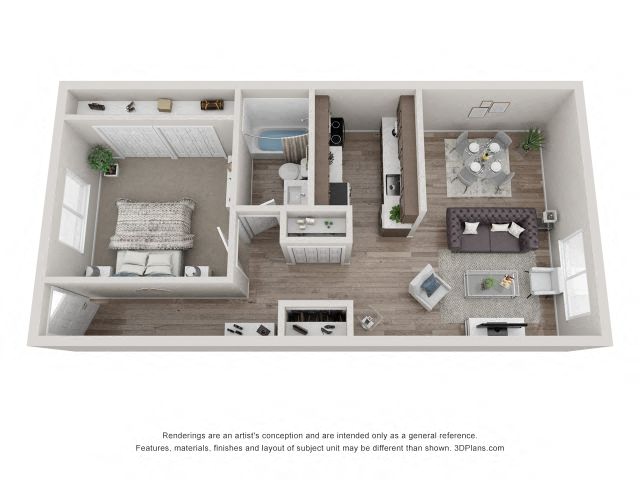 Elm Floor Plan - Eagle Creek Apartments