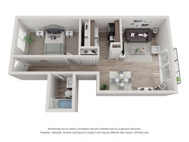 Hickory Floor Plan - Eagle Creek Apartments