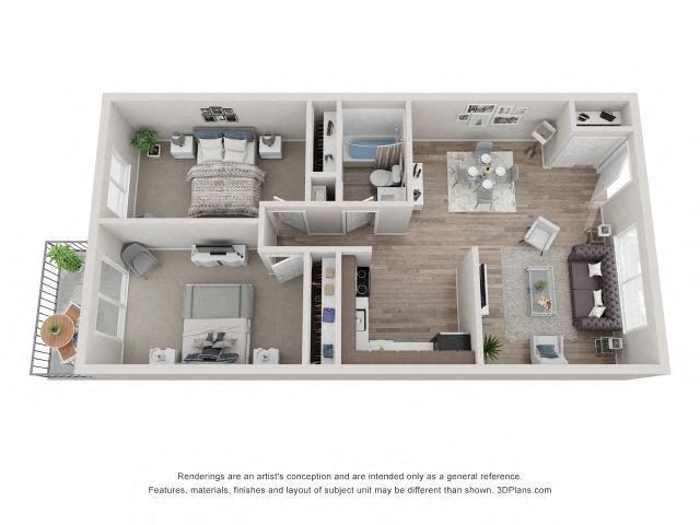 Pine Floor Plan - Eagle Creek Apartments