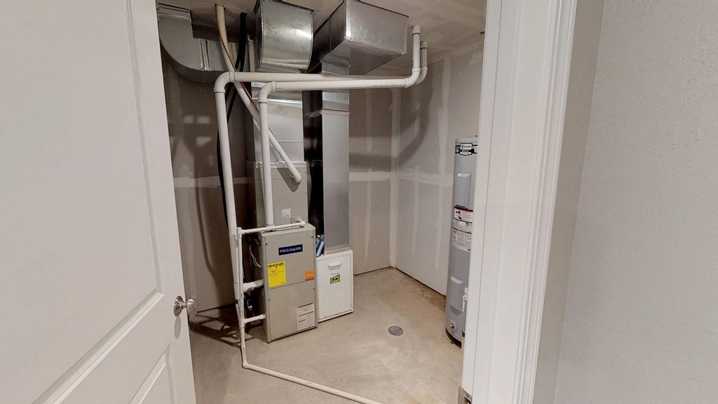 the pipes are installed in the closet in the basement of the home