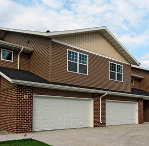 exterior of townhome, row home