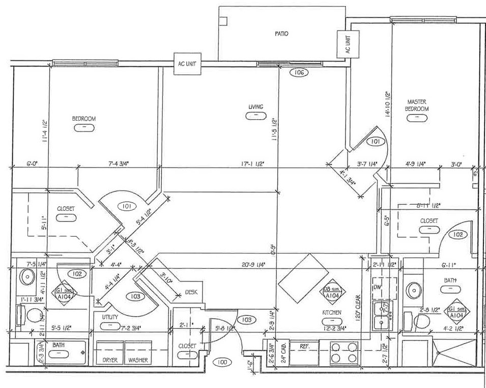 2 bedroom floor plan at Cascades of Mandan, Mandan, ND