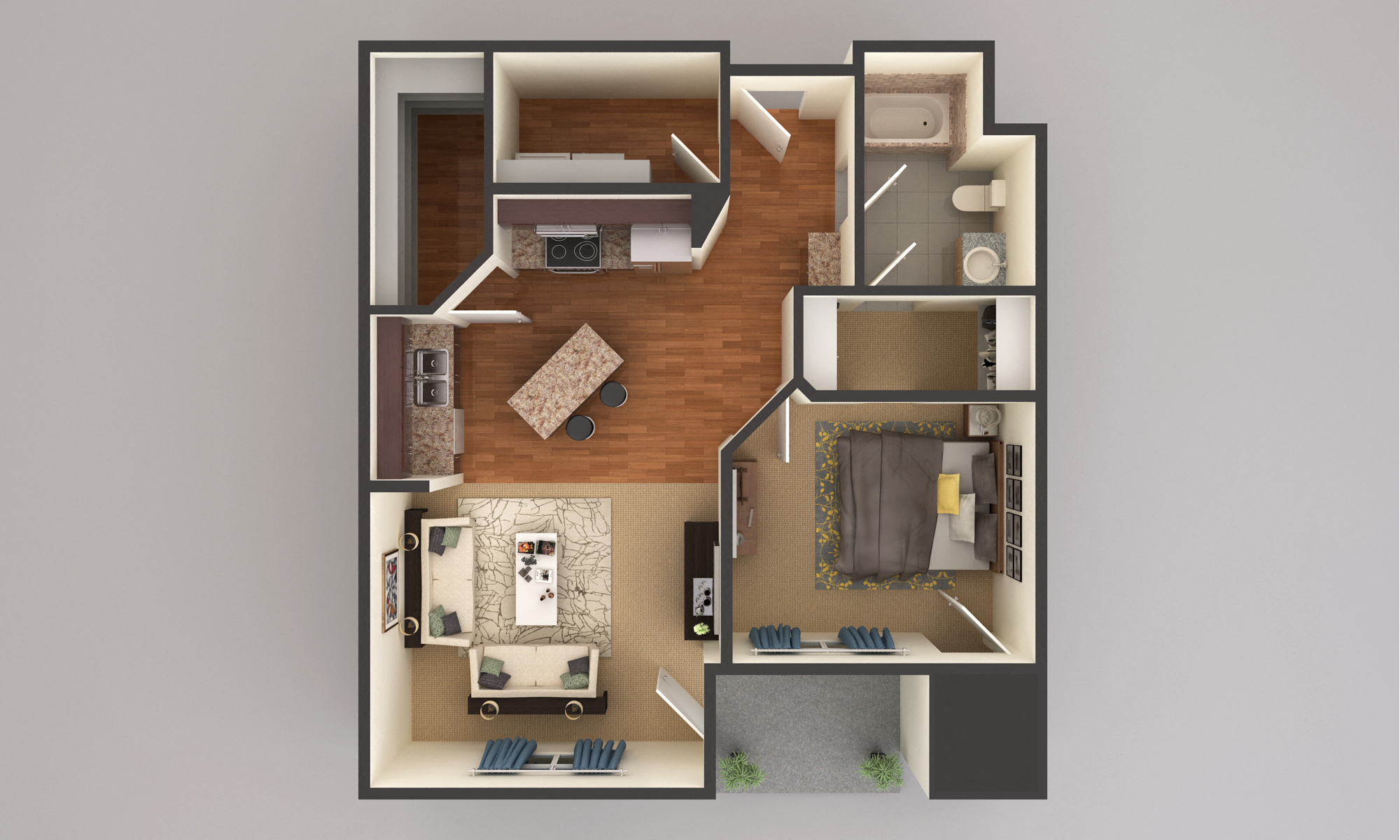 1 Bedroom floor plan