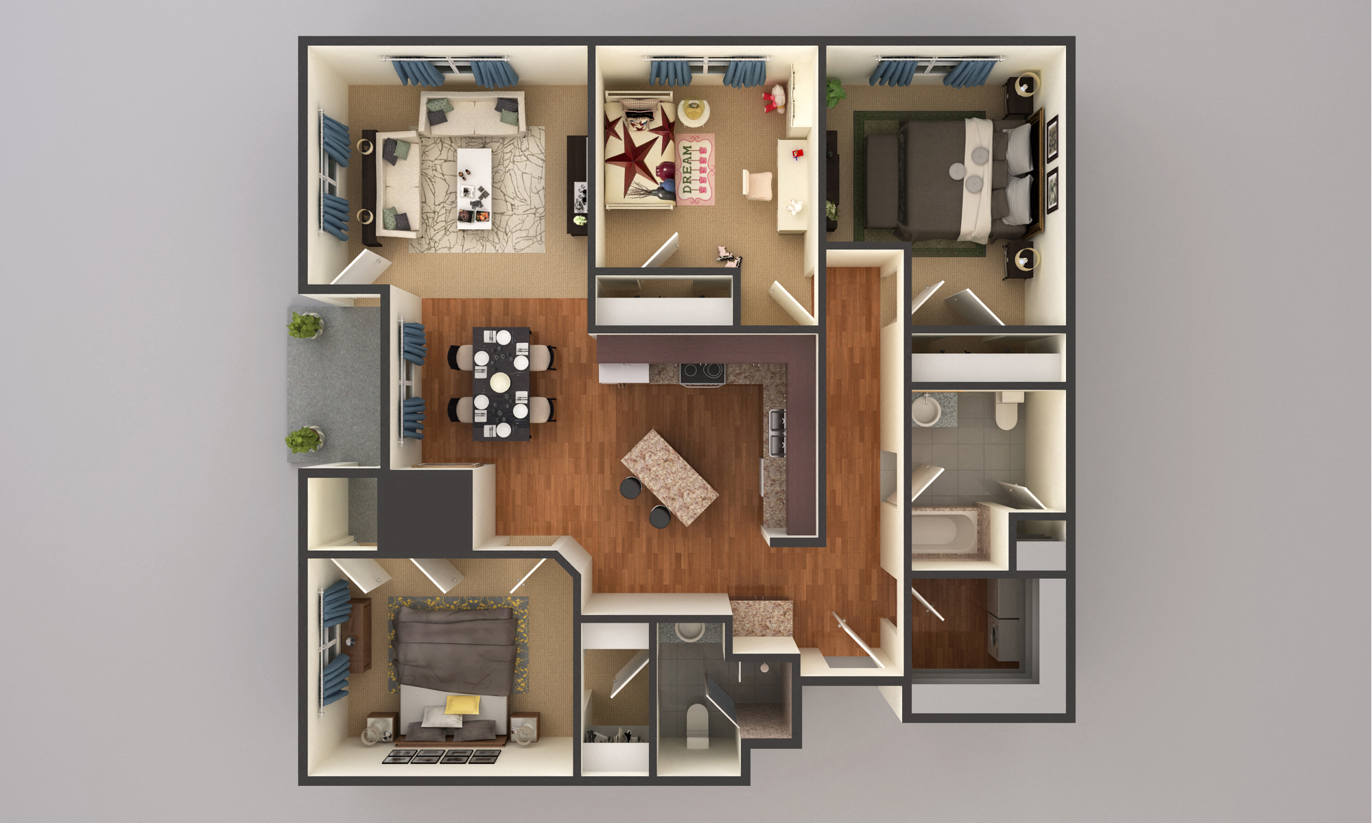 3 Bedroom floor plan