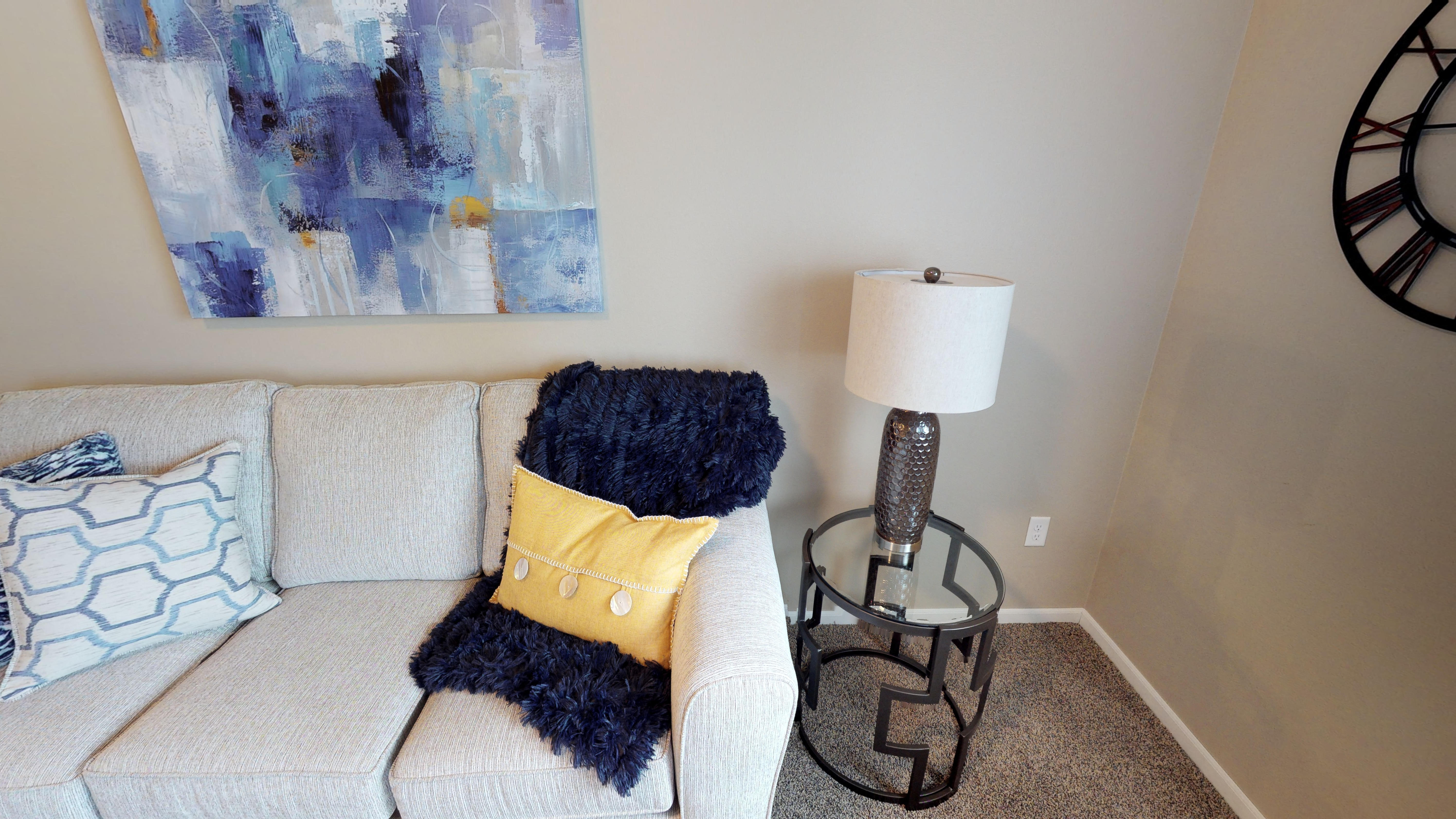 couch with side table