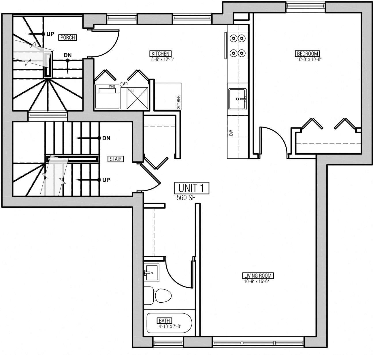 1 Bedroom - 1 Bathroom