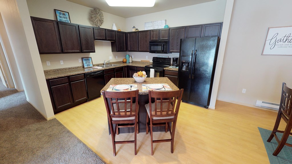 kitchen, island at Stonebridge Villas Apartments, Minot, ND, 58703