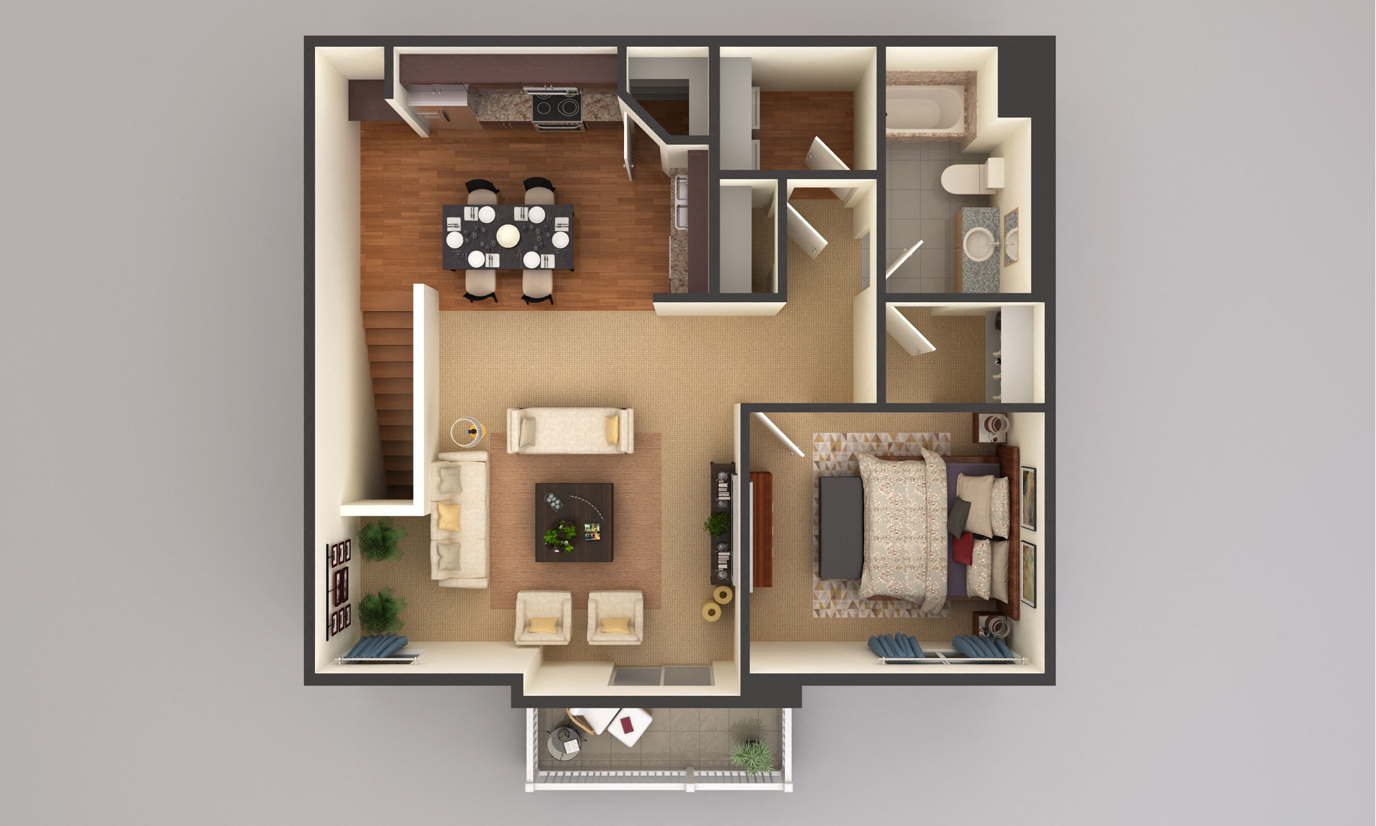 1 Bedroom - Upper Level Floor Plan