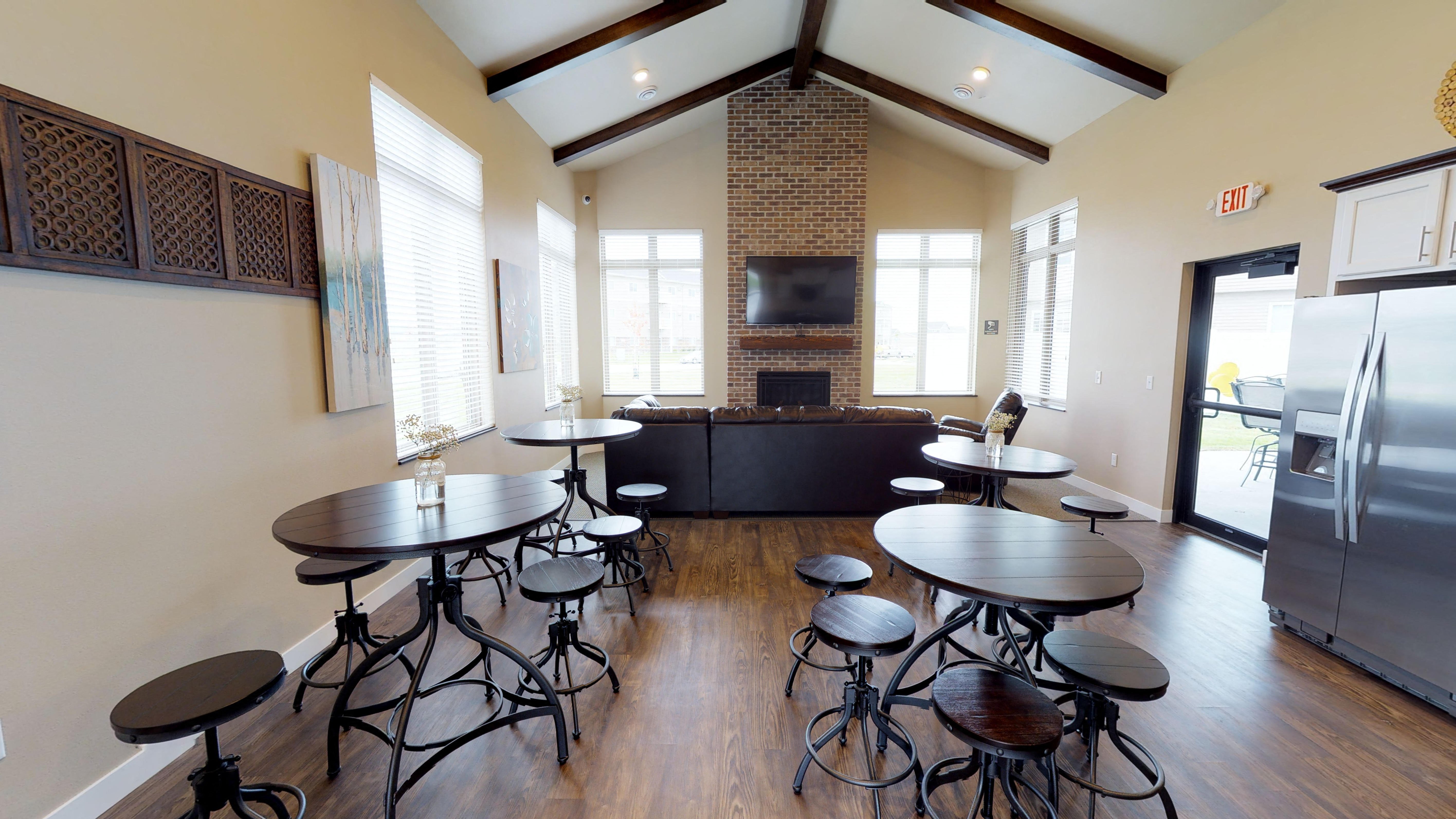 community room with table and chairs