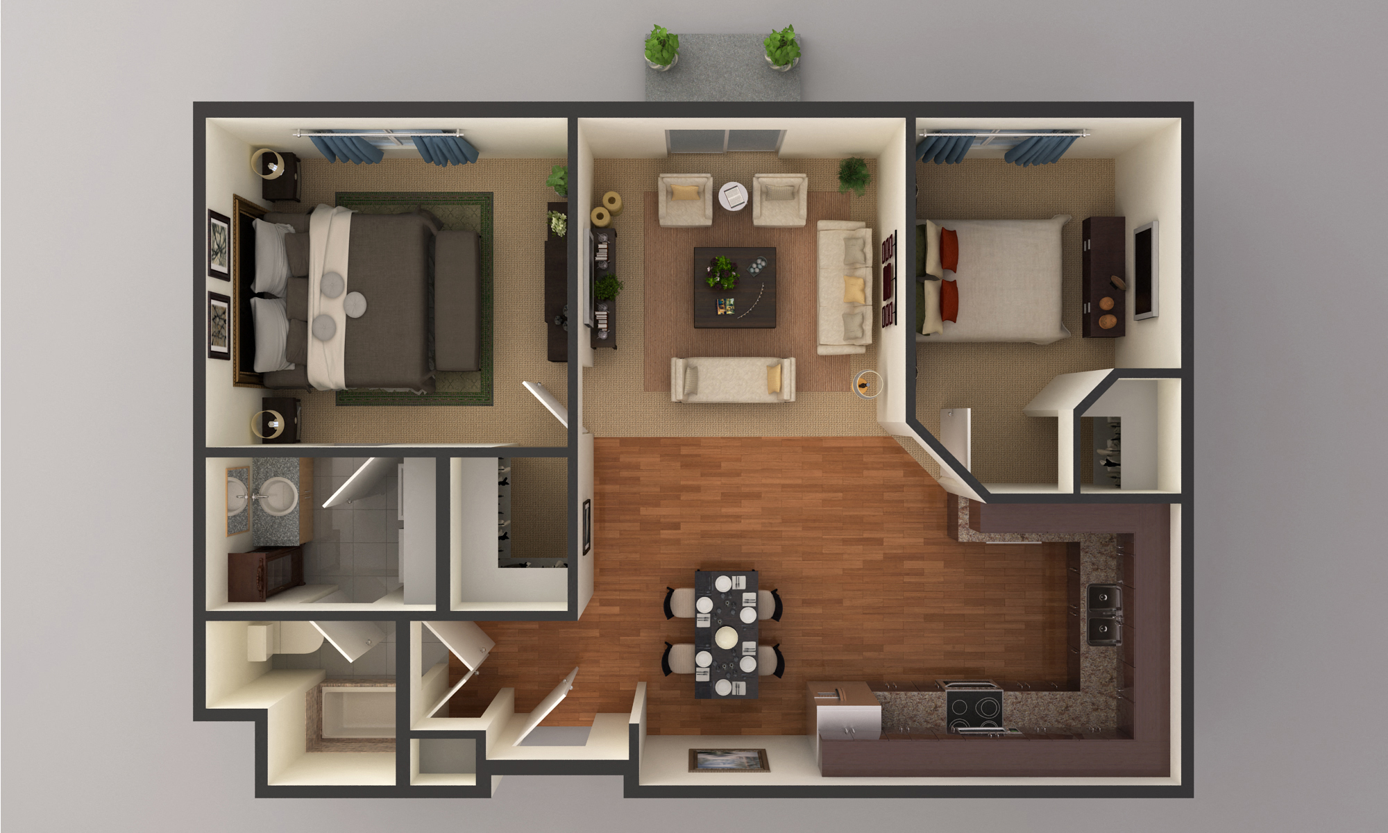 2 Bedroom floor plan