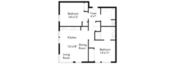 2BR - D (2 bed/2 bath)