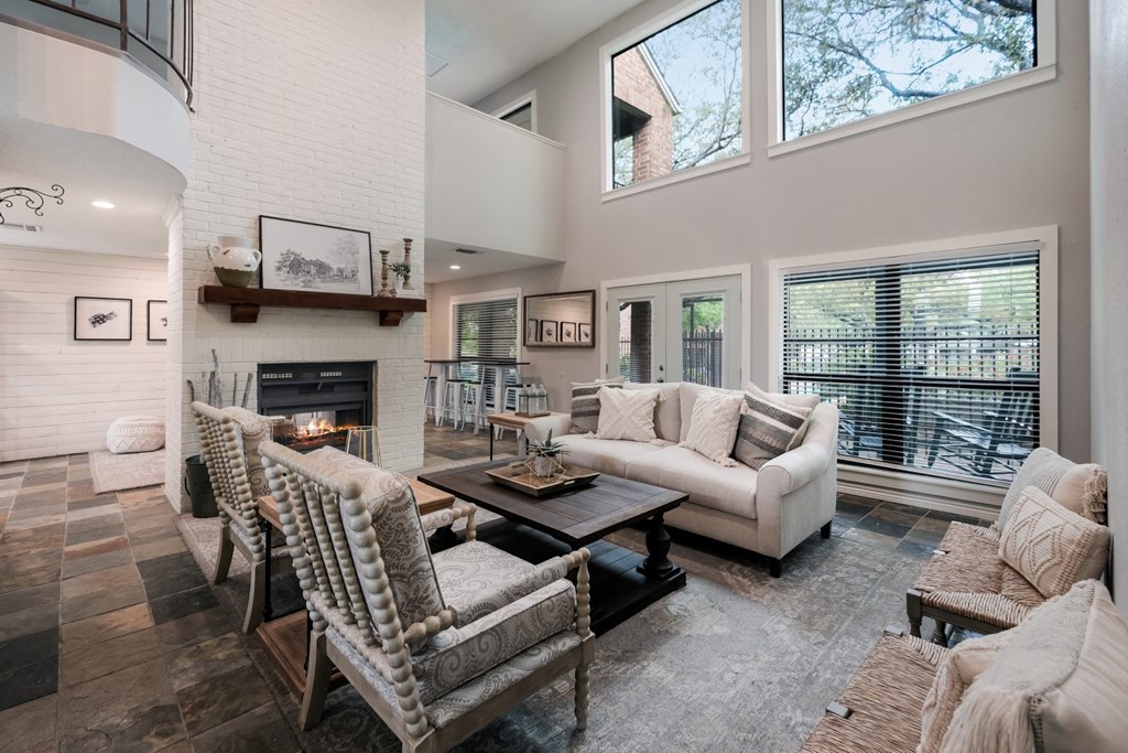 living room with beautiful window views