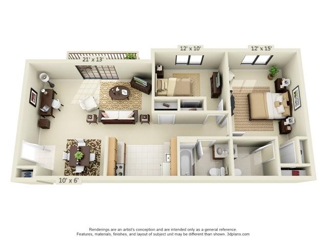 Floor Plans of Crescent Village Apartments in Clifton Park, NY