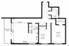 Two bedroom, one bathroom apartment layout at Bayview Gardens in White Rock, BC
