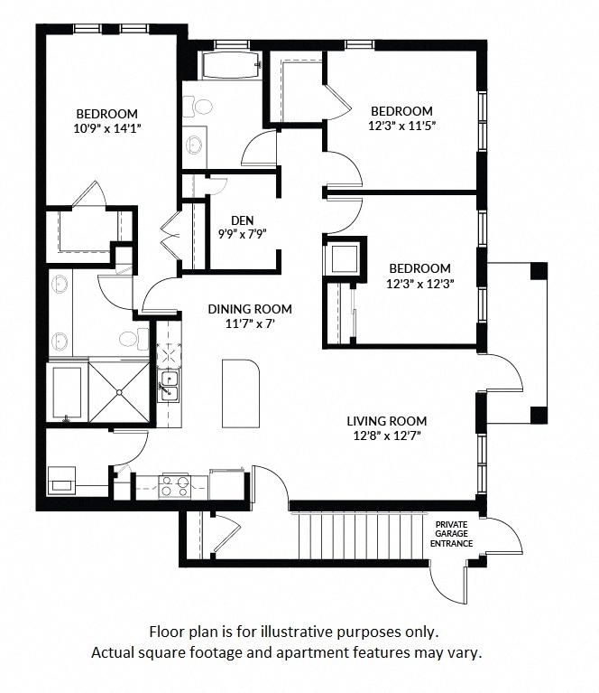 C2 - BW Floor Plan at Windsor at Delray Beach, Delray Beach, FL