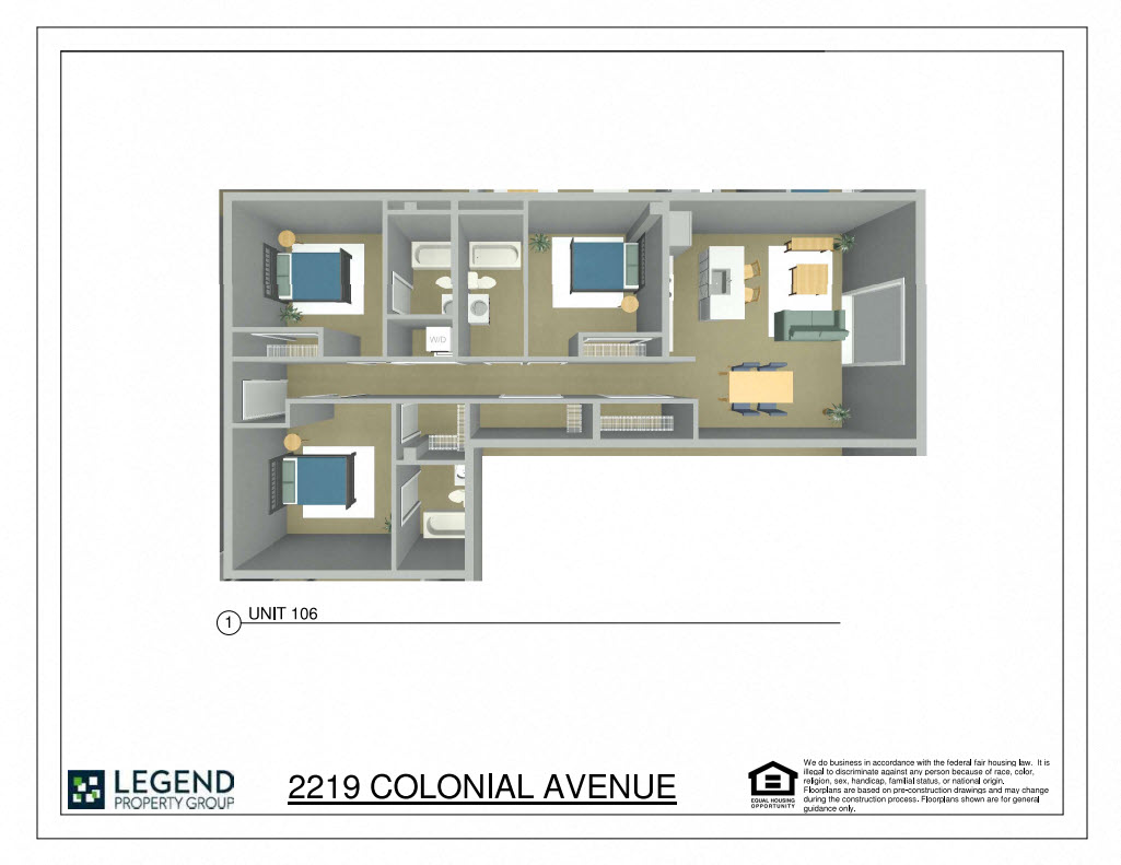 Floor plan of unit 106