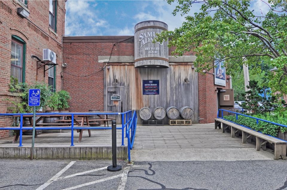 a building with a bunch of barrels in front of it