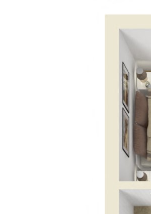 3 Bedroom 3D with Furniture 3 BR / 2 BATH 1156 SF