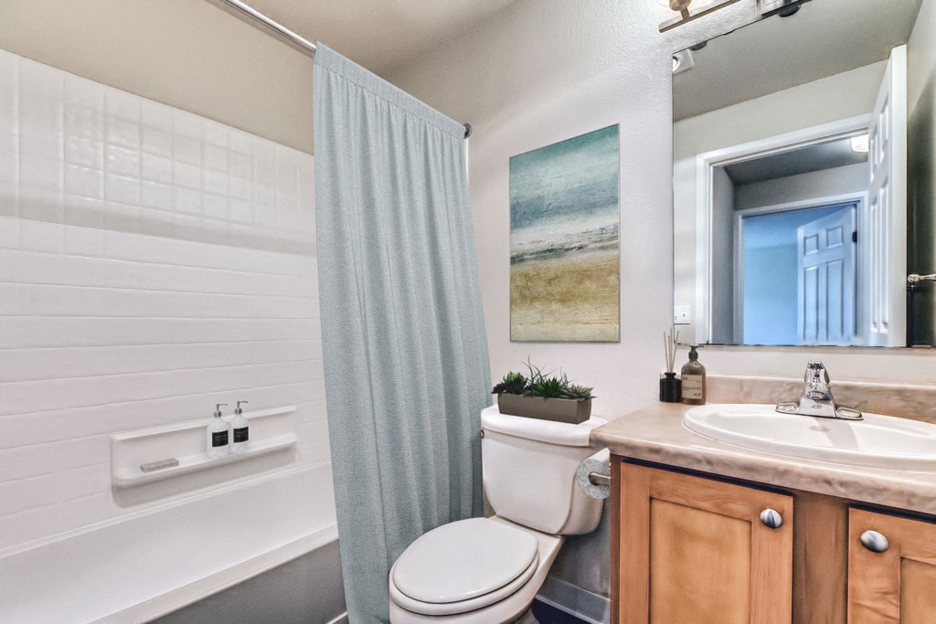 Full bathroom at Island Homestead