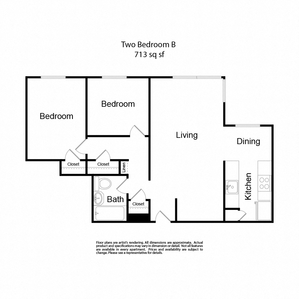 TwoBedroomB 2b1b 713sf at Lock Vista, Seattle, 98107