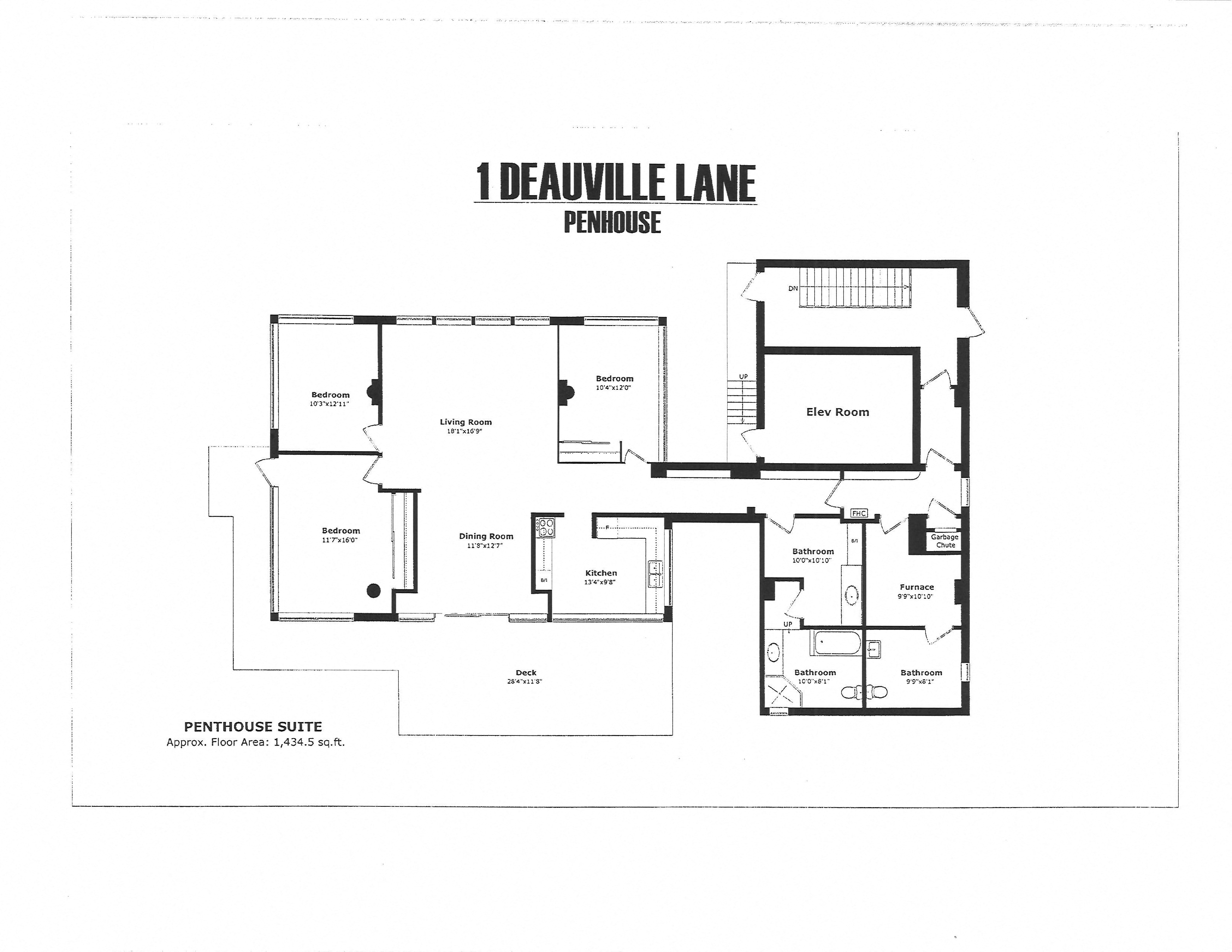 PH unit with 3 bedroom with one bathroom