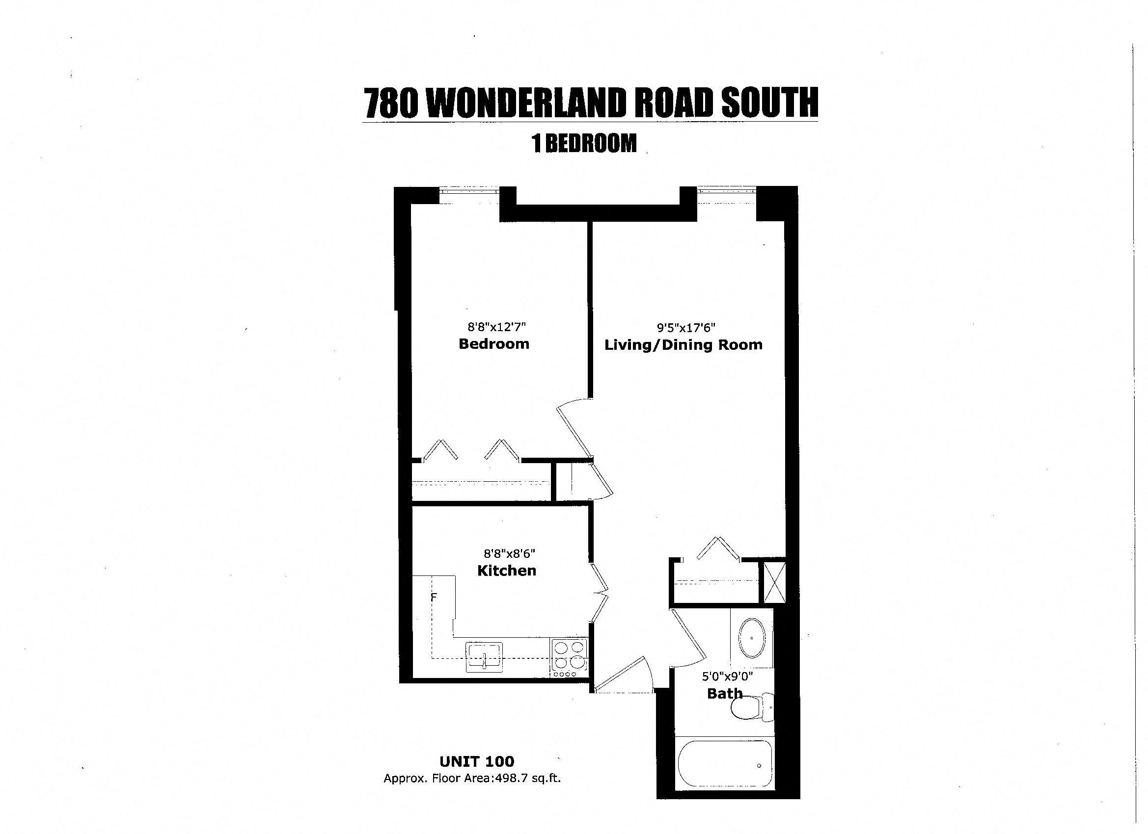 1 bedroom, 1 bathroom