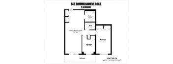 2 Bedroom, 1 Bath, with balcony