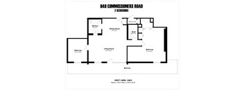 2 Bedroom, 1 Bath, with Long balcony