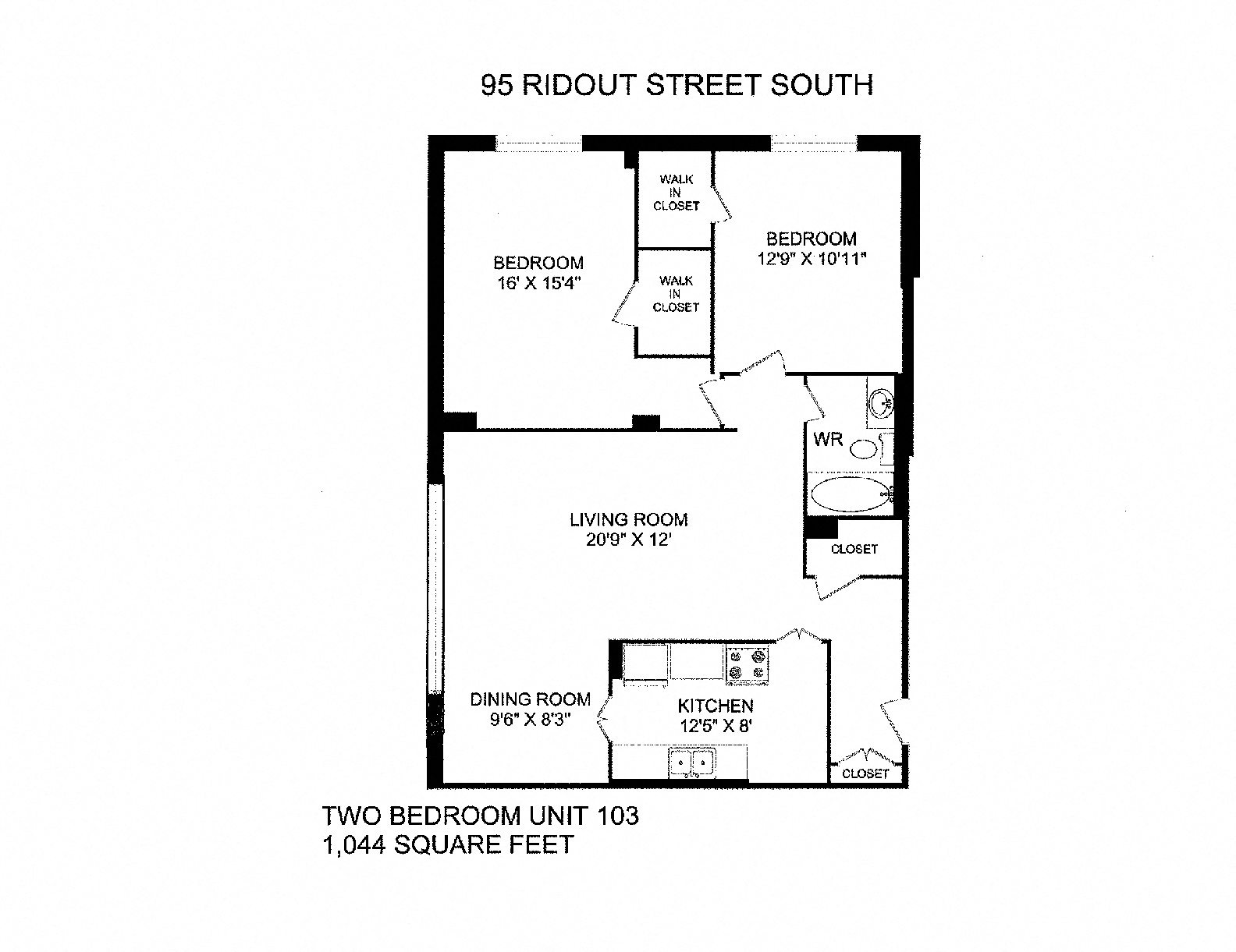 2 Bedroom, 1 Bath