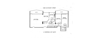 Two bedrooms with two bathrooms penthouse