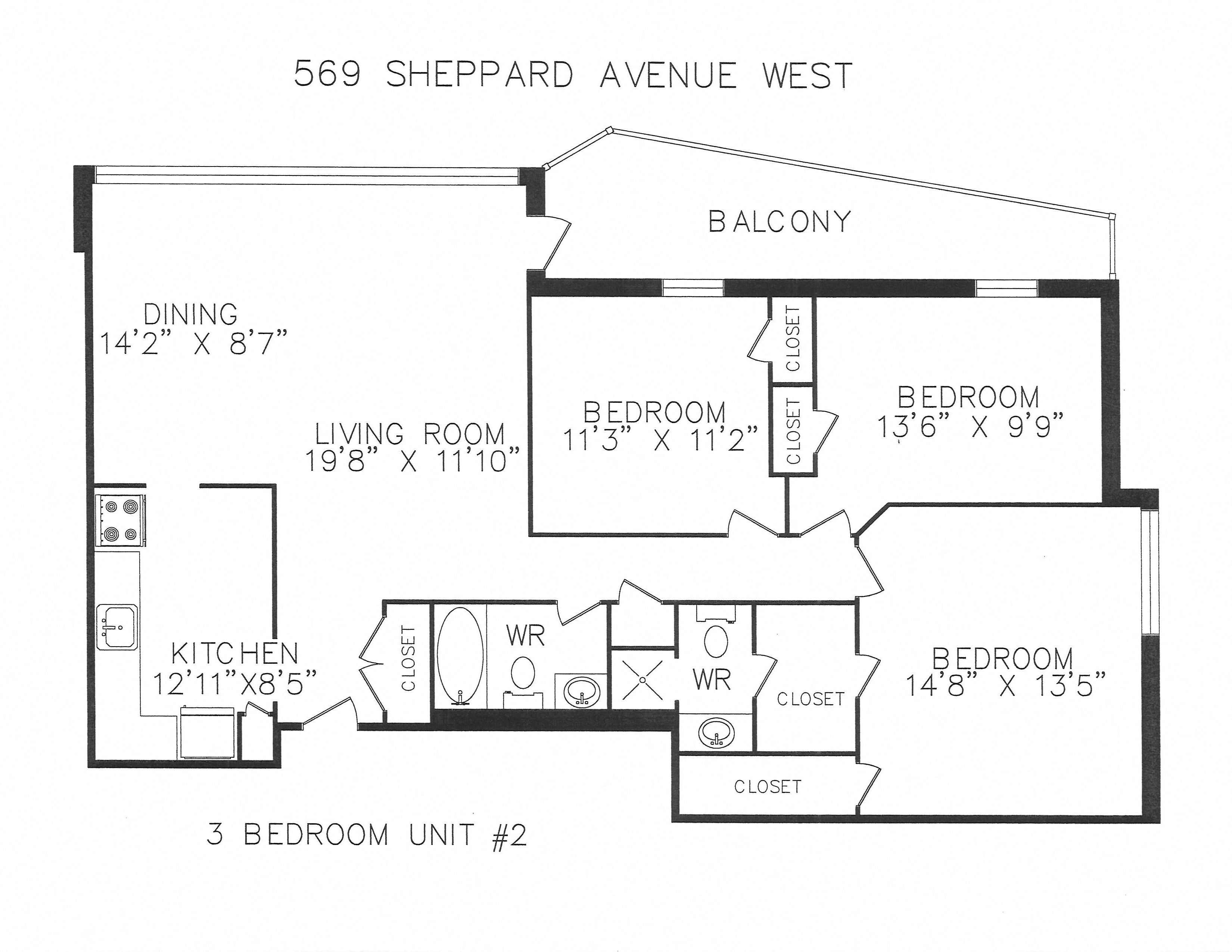 569 Sheppard Avenue West 1-3 Beds Apartment for Rent - Photo Gallery 18