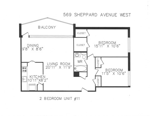 569 Sheppard Avenue West 1-3 Beds Apartment for Rent - Photo Gallery 12