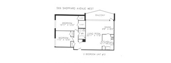 Two bedrooms with one bathroom park view